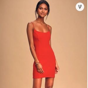 Lulus Stay Out Later Hot Red Backless Bodycon Mini Dress!